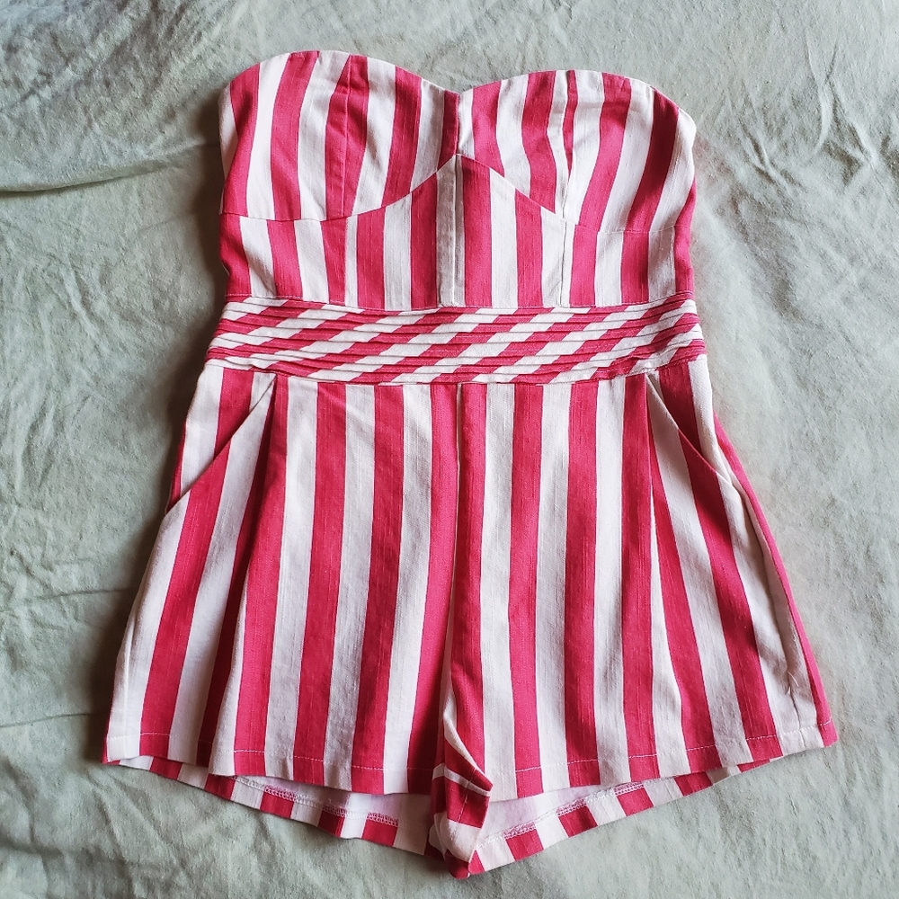Super Cute Strapless Candy Striper Romper